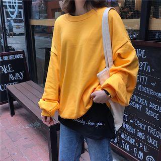 Long Sleeve Lettering Top / Cropped Pullover