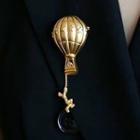 Hot Air Balloon Brooch Pin 1 Pc - Gold - One Size