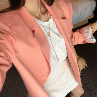 Single-breasted Boxy Blazer Pink - One Size