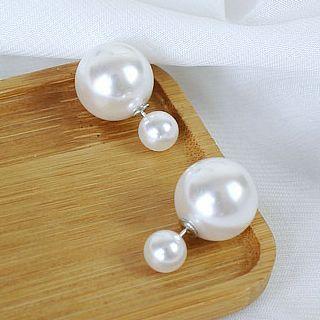 Faux Pearl Through & Through Earring 1 Pair - S925silver Earring - One Size