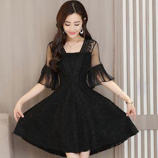 Lace Panel High-low A-line Dress