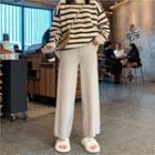 Plain Striped Wide Leg Pants / Striped Sweater