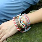 Set Of 4: Woven Bracelet (assorted Designs) As Shown In Figure - One Size