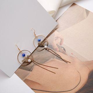 Bird Gemstone Hoop Earring