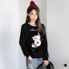 Flower Graphic Boxy Pullover