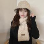 Faux Shearling Bucket Hat / Scarf / Set