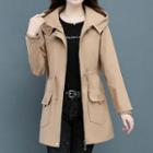 Plain Zip-up Loose Fit Hoodie