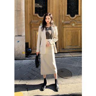 Checked H-line Maxi Skirt