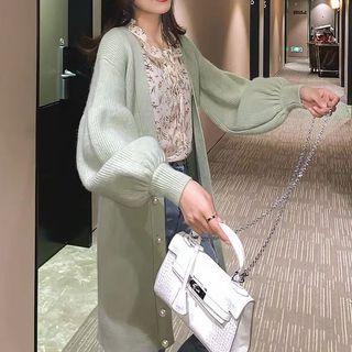 Long Lantern-sleeve Cardigan