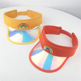 Iridescent Transparent Panel Embroidered Rainbow Visor Hat