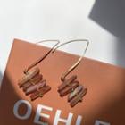 Irregular Gemstone Dangle Earring 1 Pair - Hook Earring - Gold - One Size