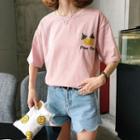 Pineapple Embroidered Short-sleeve T-shirt