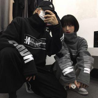 Couple Matching High Neck Lettering Sweatshirt