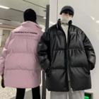 Couple Matching Faux Leather Padded Jacket