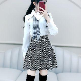 Jacquard Knit Mini A-line Skirt