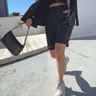 Straight-cut Satin Shorts