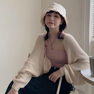 One-shoulder Tank Top / Open Front Cardigan