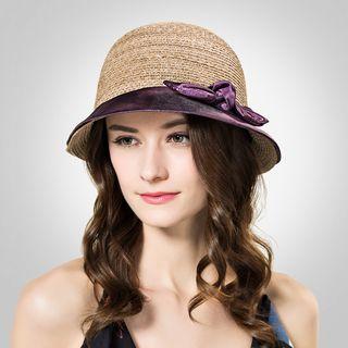 Two-tone Ribbon Sun Hat