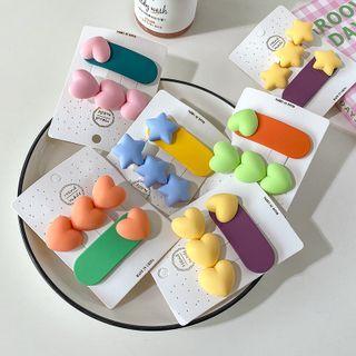 Set Of 2: Matte Hair Clip (various Designs)