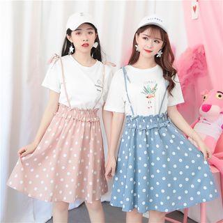 Polka Dot A-line Jumper Skirt