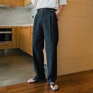 Embroidered Straight-leg Dress Pants