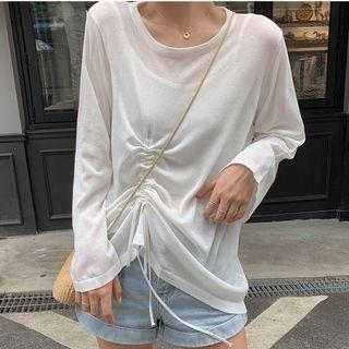 Drawstring Long Sleeve Top