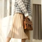 Midi Accordion Pleated Skirt Khaki - One Size