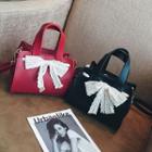 Lace Bow Accent Shoulder Bag