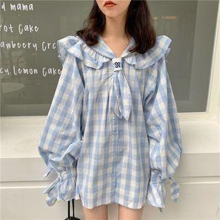 Sailor Collar Lantern-sleeve Blouse