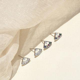 Alloy Rhinestone Fan Earring