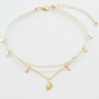 Alloy Moon & Star Layered Choker Gold - One Size