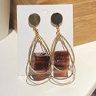 Resin Square Drop Earring 1 Pair - As Shown In Figure - One Size