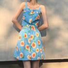 Floral Camisole / Floral Mini A-line Skirt