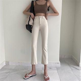 High-waist Slim-fit Wide-leg Pants