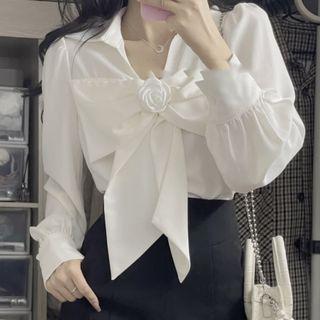 Bow Plain Blouse