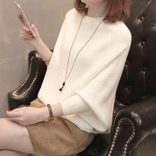 Plain Lantern Sleeve Sweater