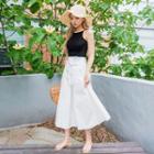 Tie-front A-line Long Skirt