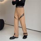 Faux-leather Panel Pants