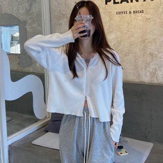 Ribbed Zip-up Crop Top / Drawcord Sweatpants / Zebra Print Mini Sheath Dress