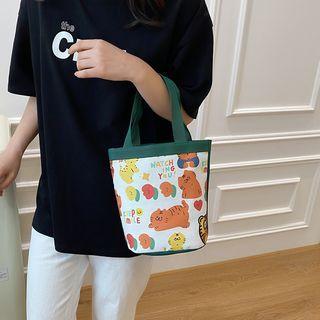 Cartoon Tiger Print Handbag Tiger - White - One Size