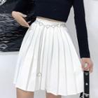 Mini Pleated Skirt / Heart Waist Chain