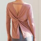 Open-back Twisted Long-sleeve Sports Top