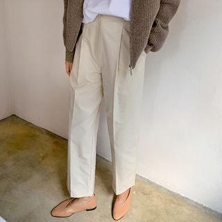Wide-leg Cotton Blend Pants