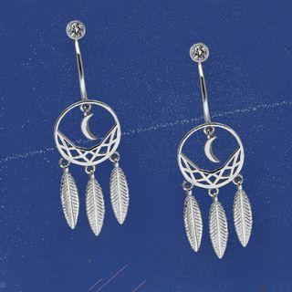 Rhinestone Dreamcatcher Drop Earring 1 Pair - As Shown In Figure - One Size