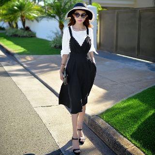 Bow-accent Wide-leg Cropped Jumper Pants