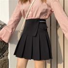 High-waist Irregular Pleated A-line Mini Skirt