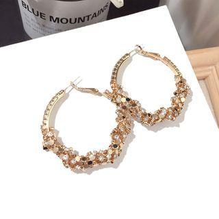 Alloy Hoop Earring 1 Pair - Gold Earring - One Size