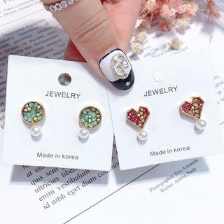 Round / Heart Rhinestone Earring