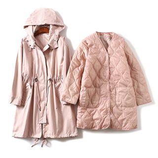 Detachable Hooded Zip Fleece-lined Jacket