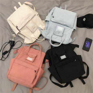 Plain Nylon Top Handle Backpack